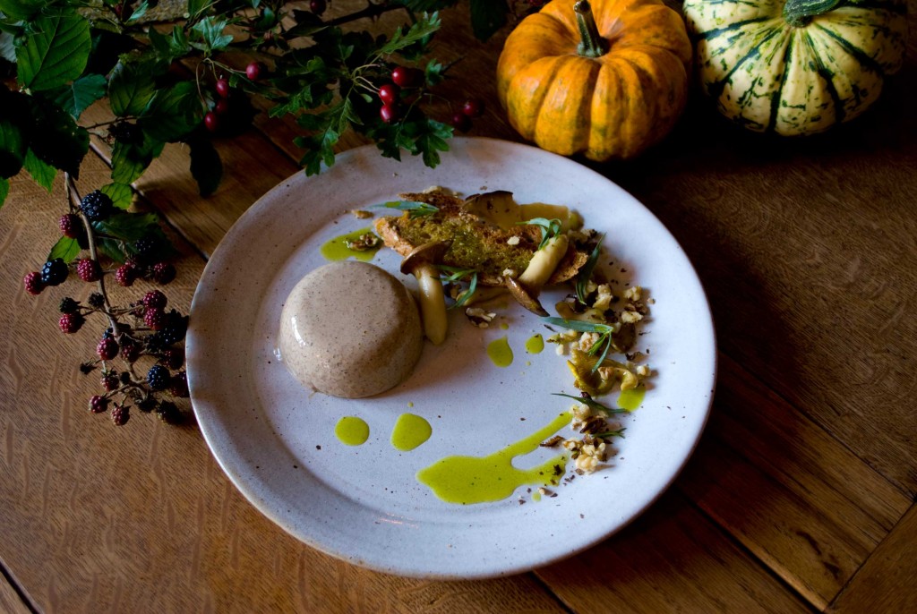 Wild mushroom panna cotta with sourdough toast, girolles & tarragon oil - Juanita - MasterChef